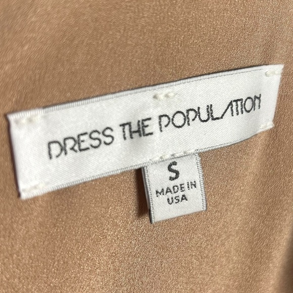 Dress The Population blue lace lined nude dress back zip EUC SZS - Picture 3 of 7